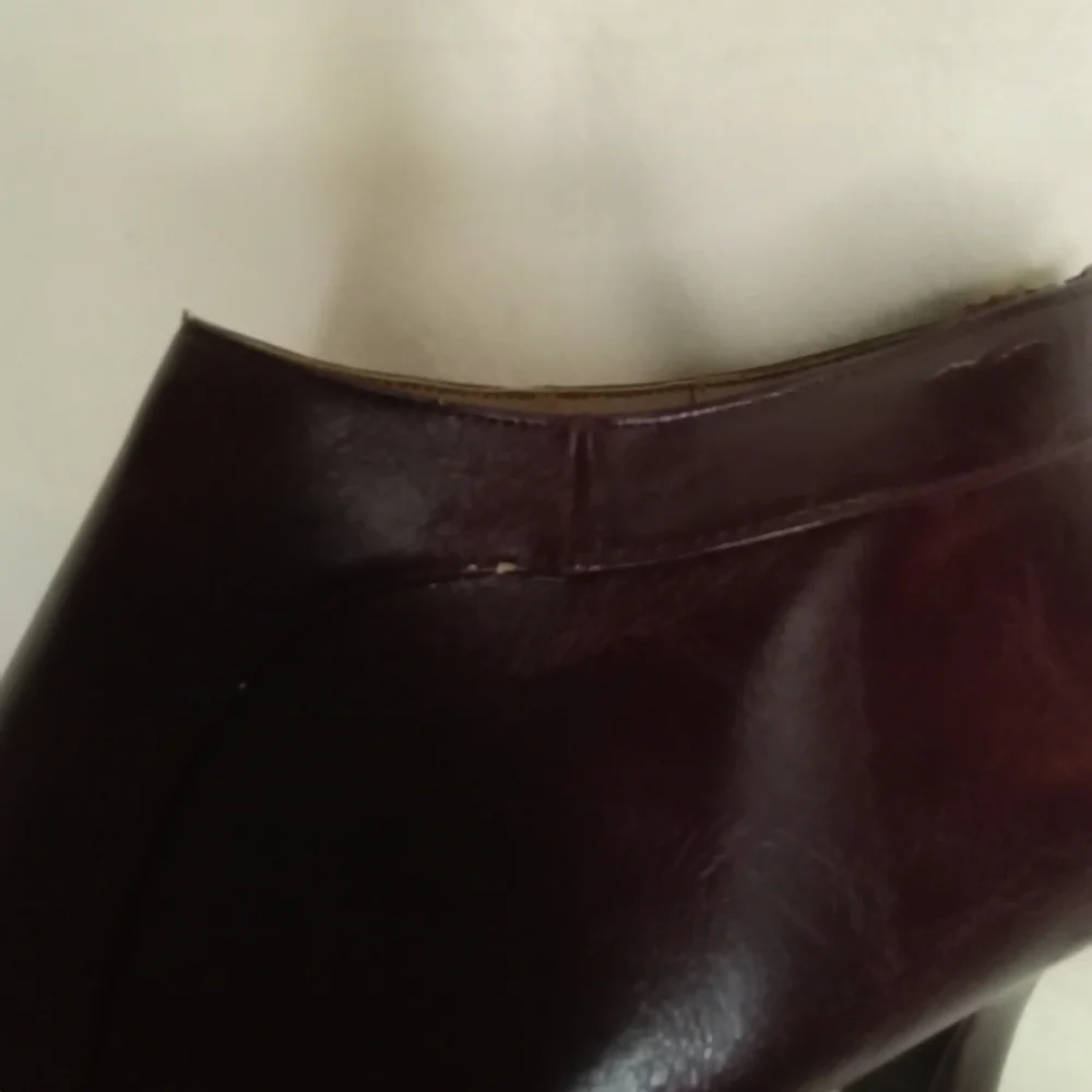 Life Stride Leather Burgundy Georgia Maroon Boho Moto Ankle Boot In Pinot Noir
